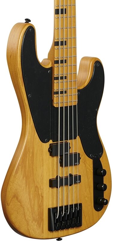 Schecter Model-T Session 5 Electric Bass, Natural Satin, Full Left Front