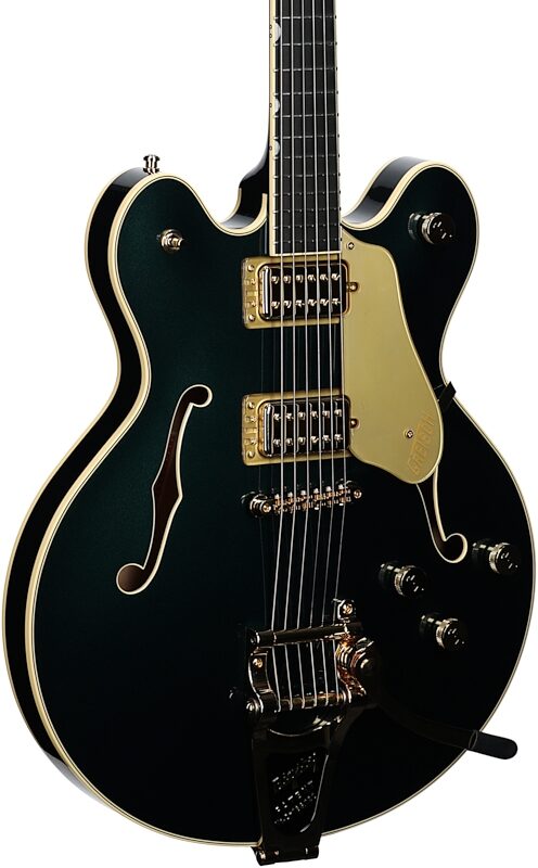 Gretsch Professional Collection Broadkaster LX Center Block Semi-hollowbody Electric Guitar (with Case), Cadillac Green, Full Left Front
