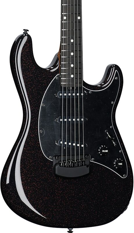 Ernie Ball Music Man Cutlass HT SSS Electric Guitar (with Case), Dark Rainbow, with Mono Bag, Full Left Front