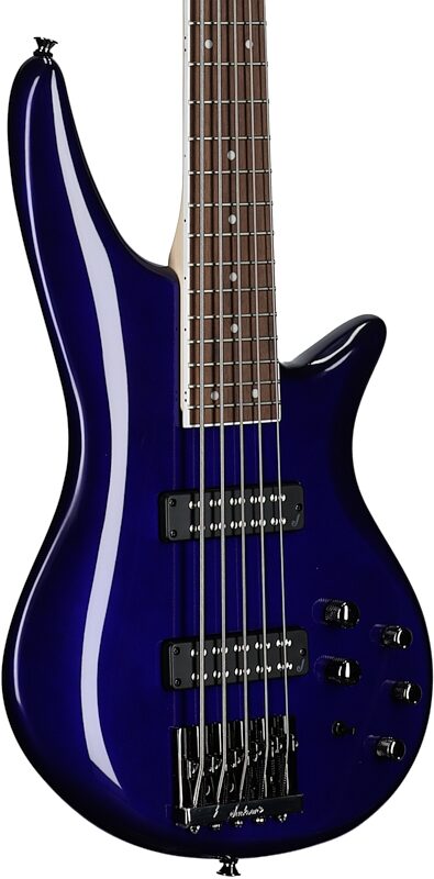 Jackson JS3V Spectra Electric Bass, 5-String, Indigo Blue, Full Left Front