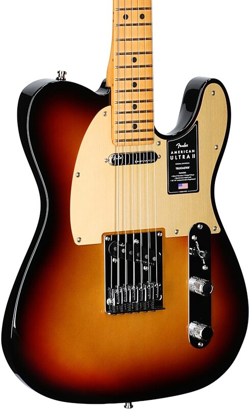 Fender American Ultra II Telecaster Electric Guitar, Maple Fingerboard (with Case), Ultraburst, Full Left Front