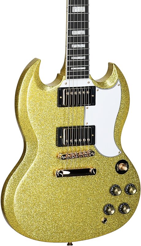 Epiphone Exclusive SG Custom Electric Guitar, Gold Sparkle, Full Left Front