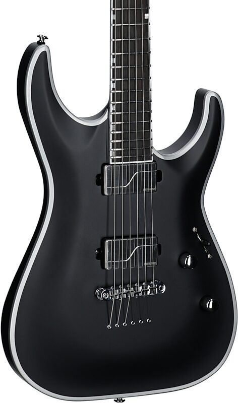 ESP LTD MH-1000NT Bold Binding Electric Guitar, Black Satin, Full Left Front