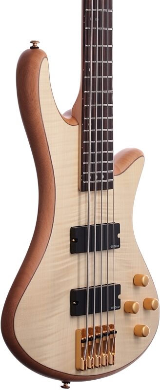 Schecter Stiletto Custom 5 5-String Electric Bass, Natural, Full Left Front