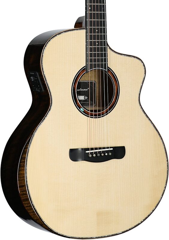 Merida Wave Grand Concert Acoustic-Electric Guitar (with Gig Bag), New, Full Left Front