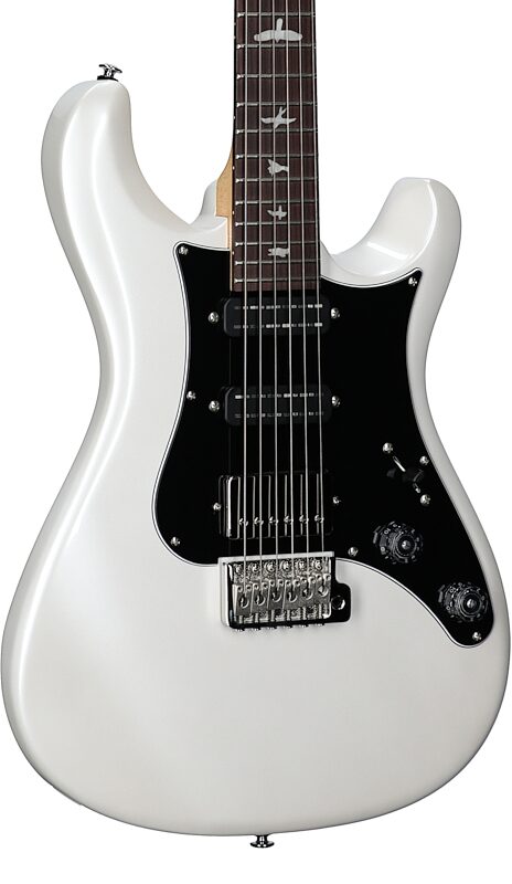 PRS Paul Reed Smith SE Studio Standard Electric Guitar, Rosewood Fingerboard (with Gig Bag), Pearl White, Full Left Front