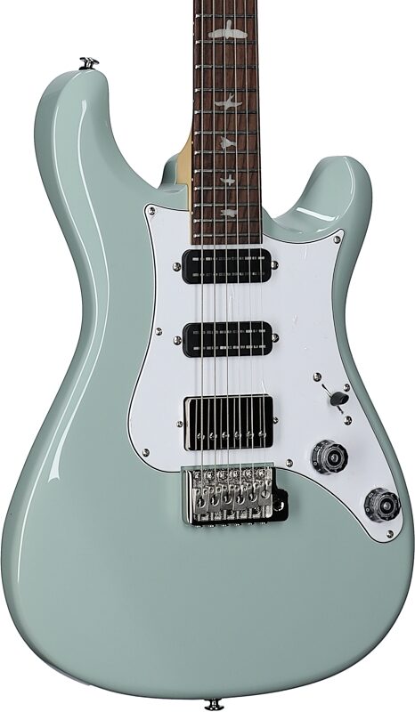 PRS Paul Reed Smith SE Studio Standard Electric Guitar, Rosewood Fingerboard (with Gig Bag), Silvertone Gray, Full Left Front