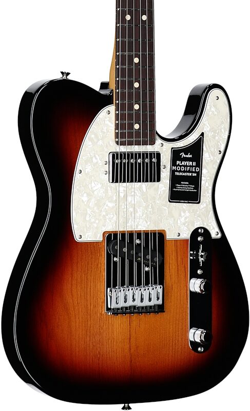 Fender Player II Modified Telecaster SH Electric Guitar, Rosewood Fingerboard (with Gig Bag), 3-Color Sunburst, Full Left Front