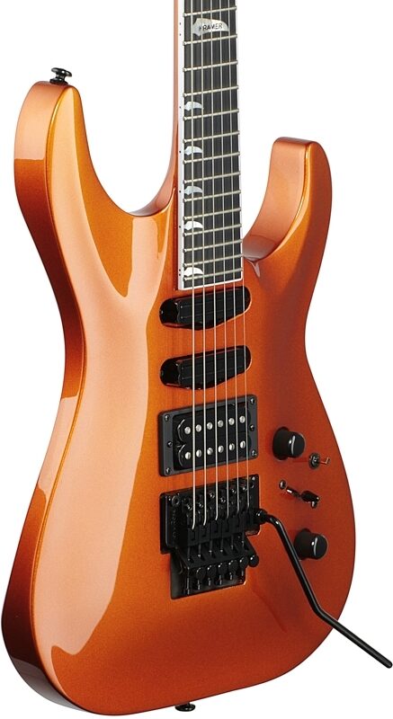 Kramer SM-1 Electric Guitar, with Black Floyd Rose, Orange Crush, Full Left Front