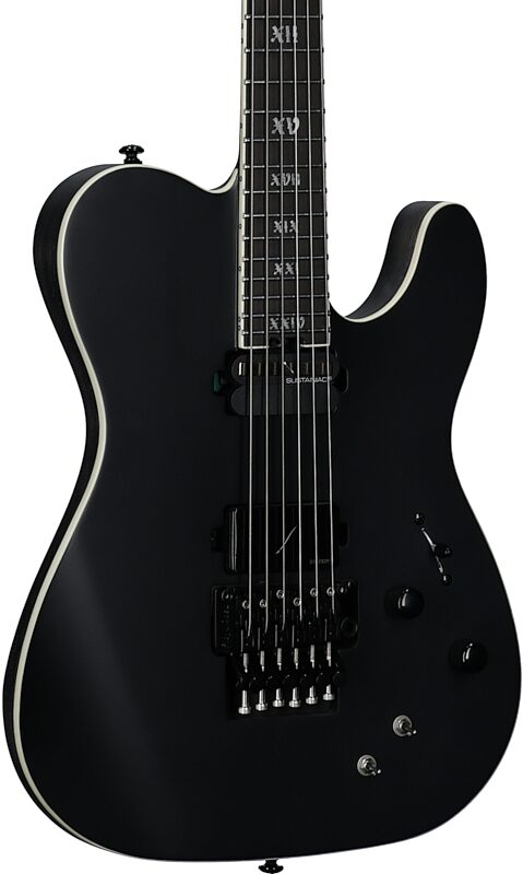 Schecter PT FR-S SLS Elite Evil Twin Electric Guitar, Satin Black, Full Left Front