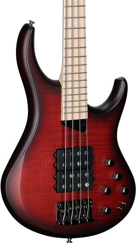 MTD Kingston Super 4-String Electric Bass, Dr. Browns Burst, Full Left Front