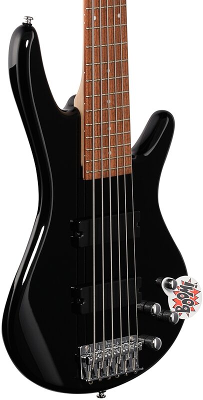Ibanez GSR206 6-String Electric Bass, Black, Full Left Front