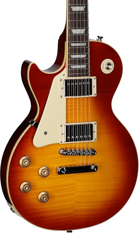Epiphone Inspired by Gibson Les Paul Standard Electric Guitar, Left-Handed (with Gig Bag), Washed Cherry Sunburst, Full Left Front