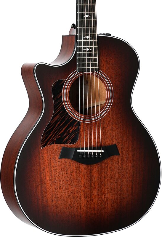 Taylor 324ce-v2 Grand Auditorium Acoustic-Electric Guitar, Left-Handed (with Case), Shaded Edgeburst, Full Left Front