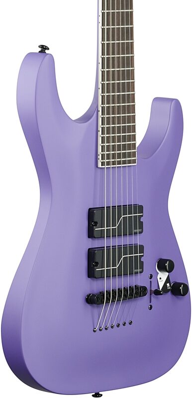 ESP LTD SC-607 Baritone Stephen Carpenter 7-String Electric Guitar (with Case), Purple, Full Left Front
