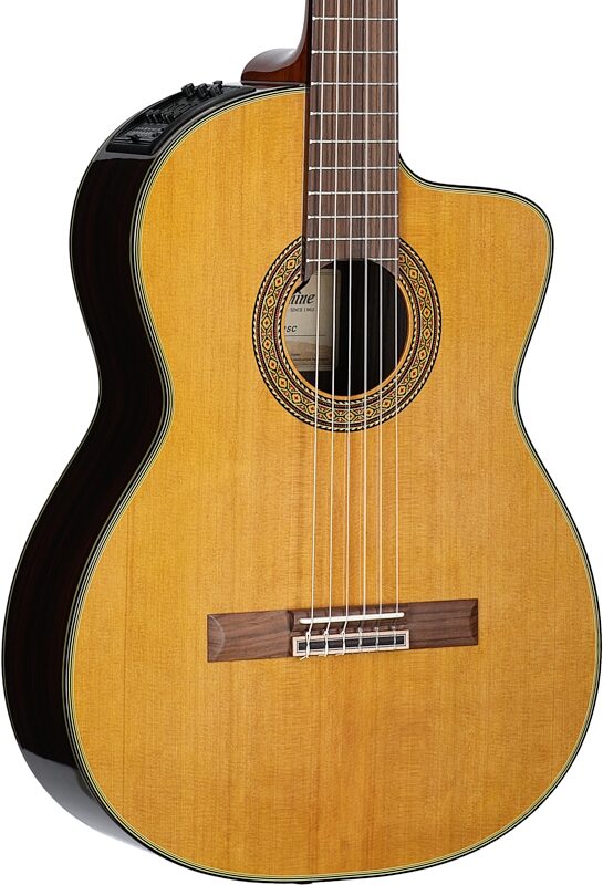 Takamine TC132SC Classical Acoustic-Electric Guitar (with Case), Gloss Natural, Blemished, Full Left Front