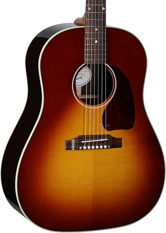 Gibson J-45 Standard Rosewood Acoustic-Electric Guitar (with Case), Rosewood Burst, Full Left Front