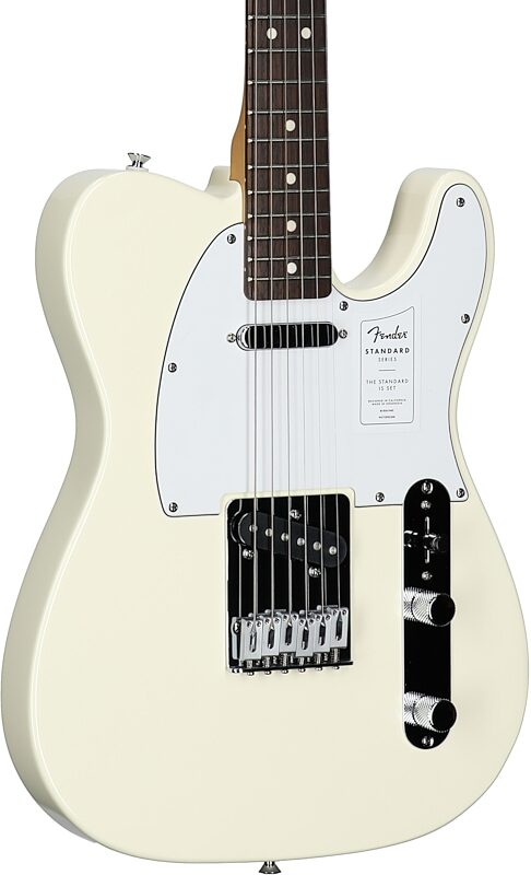 Fender Standard Telecaster Electric Guitar, Laurel Fingerboard, Olympic White, Open Box (Very Good), Full Left Front