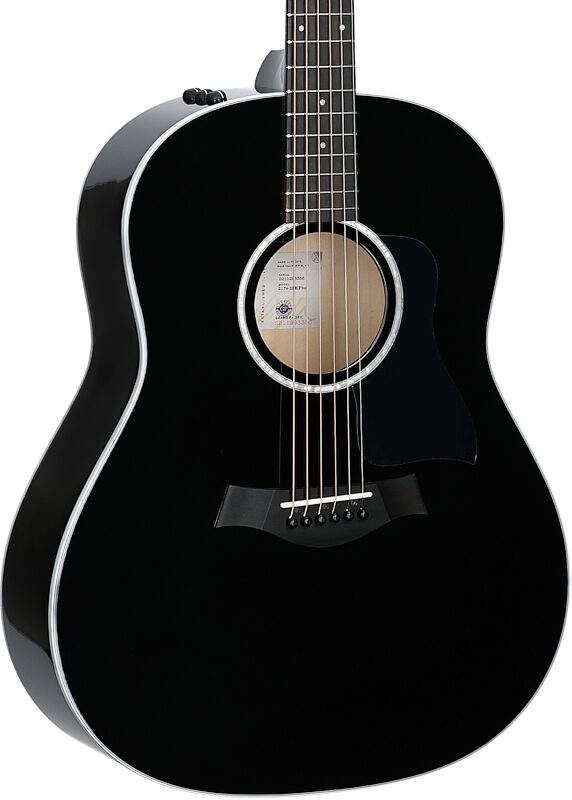 Taylor 217e Plus Grand Pacific Acoustic-Electric Guitar (with Aerocase), Black, Full Left Front