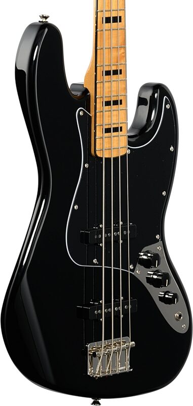 Squier Classic Vibe '70s Jazz Electric Bass, with Maple Fingerboard, Black, Full Left Front