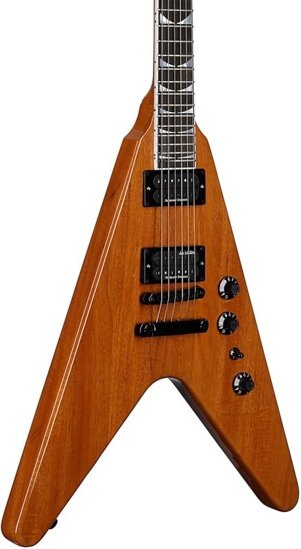 Gibson Dave Mustaine Flying V EXP Electric Guitar (with Case), Antique Natural, Full Left Front