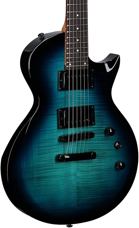 ESP LTD EC-200DX FM Electric Guitar, Blue Burst, Full Left Front