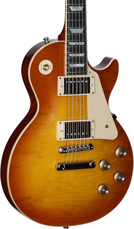 Epiphone Inspired by Gibson Custom 1960 Les Paul Standard Reissue Electric Guitar (with Case), Iced Tea Burst, Full Left Front