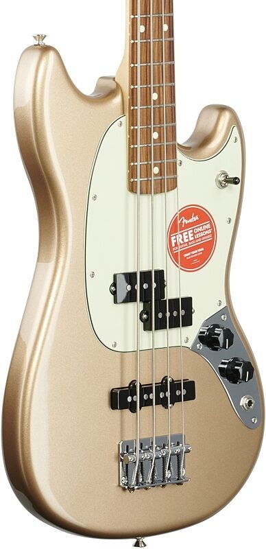 Fender Mustang PJ Pau Ferro Electric Bass, Firemist Gold, Full Left Front