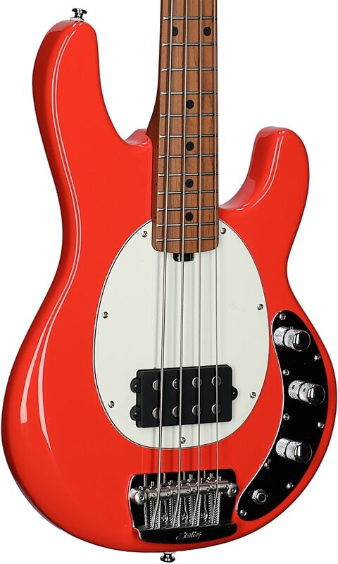 Sterling by Music Man RaySS4 StingRay Short Scale Electric Bass, Fiesta Red, Full Left Front