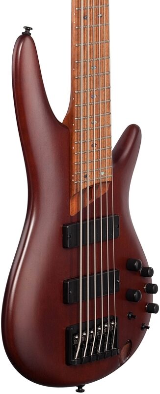 Ibanez SR506E Electric Bass, 6-String, Brown Mahogany, Full Left Front