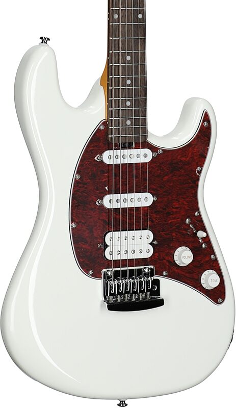 Sterling by Music Man CT30CHSS Cutlass HSS Electric Guitar, Olympic White, Full Left Front