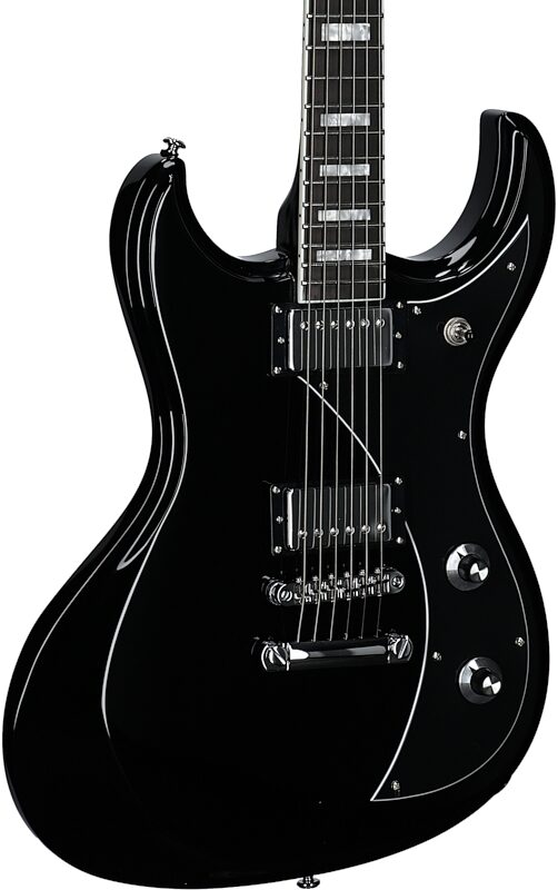 Dunable Gnarwhal DE Electric Guitar (with Gig Bag), Black Gloss, Full Left Front