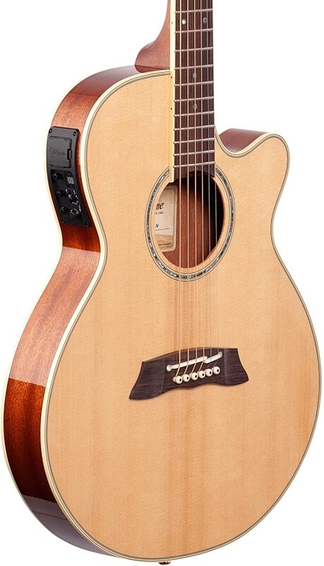 Takamine TSP138C Thinline Acoustic-Electric Guitar (with Gig Bag), Natural, Full Left Front