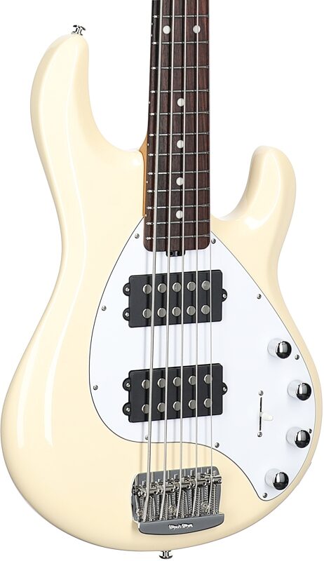 Ernie Ball Music Man StingRay 5 Special HH Electric Bass (with Case), Buttercream, Full Left Front