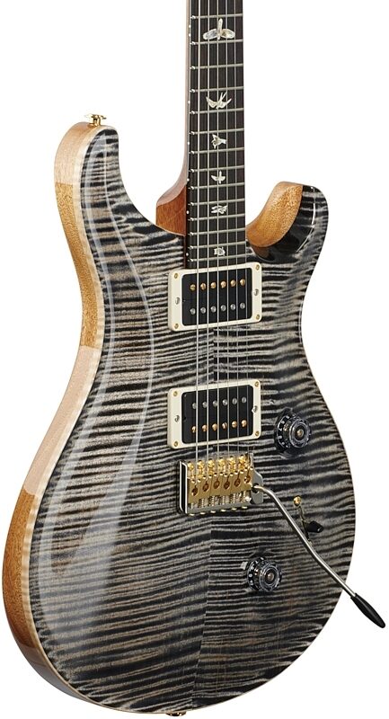 PRS Paul Reed Smith Custom 24 Pattern Thin 10-Top Electric Guitar (with Case), Charcoal Burst, Full Left Front