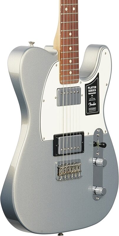 Fender Player Telecaster HH Pau Ferro Electric Guitar, Silver, Full Left Front