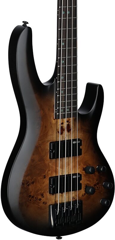 ESP LTD B-4 Electric Bass, with Ebony Fingerboard, Charcoal Burst Satin, Full Left Front