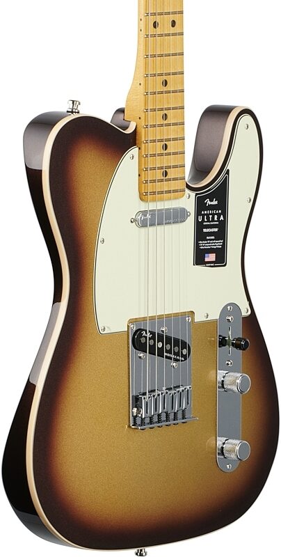 Fender American Ultra Telecaster Electric Guitar, Maple Fingerboard (with Case), Mocha Burst, Full Left Front