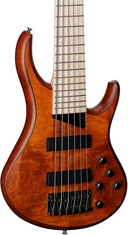 MTD Kingston Z6MP Electric Bass, 6-String (with Maple Fingerboard), Satin Amber, Full Left Front