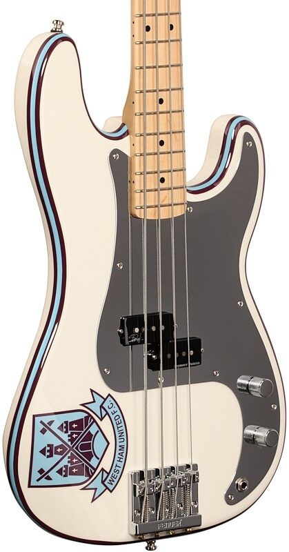 Fender Steve Harris Precision Electric Bass (with Gig Bag), Olympic White, Full Left Front