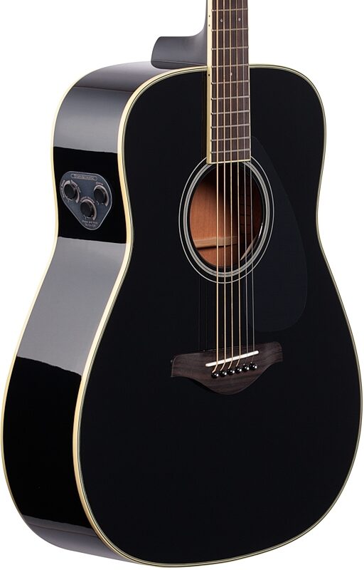 Yamaha FG-TA Dreadnought TransAcoustic Acoustic-Electric Guitar, Black, Full Left Front