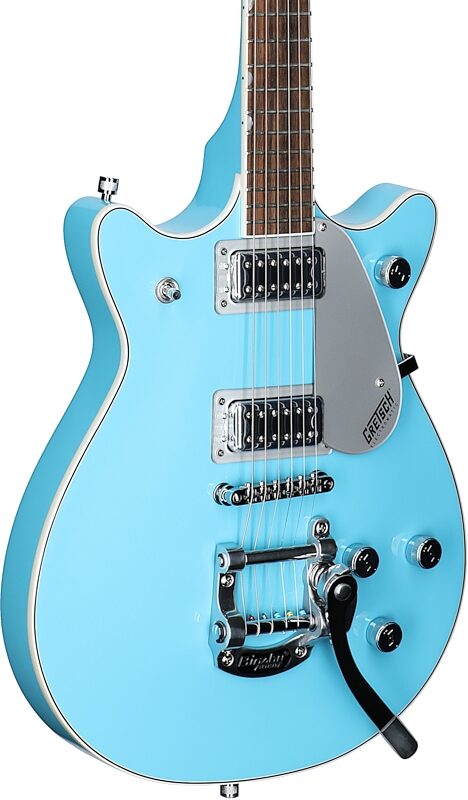 Gretsch G5232T Electromatic Double Jet Electric Guitar, Laurel Fingerboard, Kailani Blue, Full Left Front