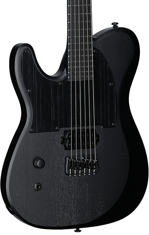 Schecter PT Black Ops Electric Guitar, Left-Handed, Satin Black Open Pore, Full Left Front