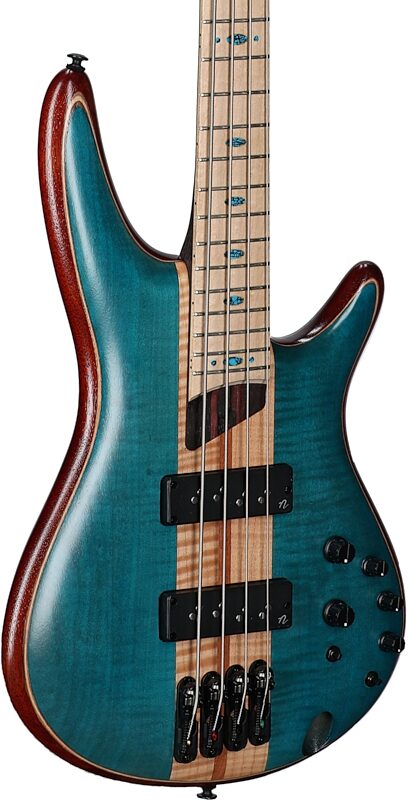 Ibanez SR1420 Premium Electric Bass (with Gig Bag), Caribbean Green, Scratch and Dent, Full Left Front
