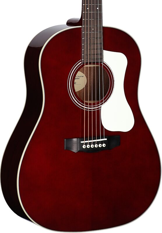 Guild DS-240 Dreadnought Acoustic Guitar, Wine Red, Full Left Front