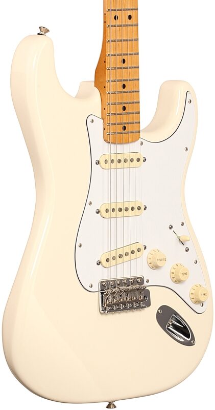 Fender Jimi Hendrix Stratocaster Electric Guitar, Olympic White, Full Left Front