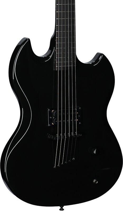 Guild Polara Night Edition Electric Guitar, Black Tungsten Gloss, Full Left Front