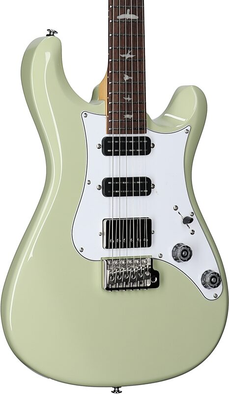 PRS Paul Reed Smith SE Studio Standard Electric Guitar, Rosewood Fingerboard (with Gig Bag), Sage Green, Full Left Front