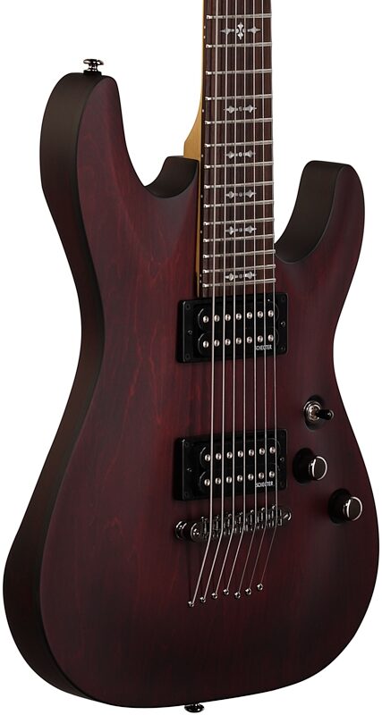 Schecter Omen 7 Electric Guitar (7-String), Walnut Stain, Full Left Front