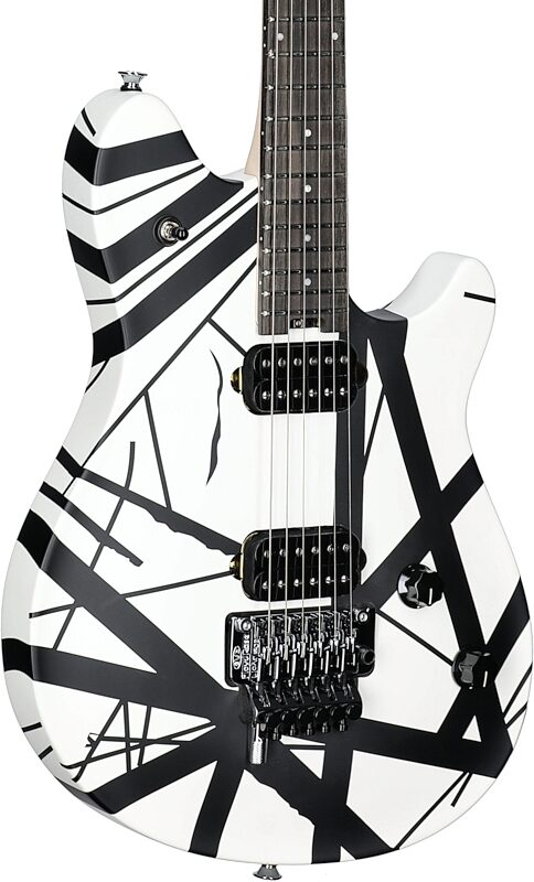 EVH Eddie Van Halen Wolfgang Special Ebony Fingerboard Electric Guitar, Striped Black/White, Full Left Front